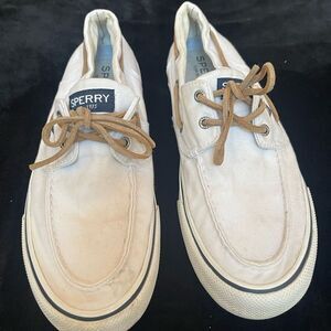 Sperry canvas white topsider deck shoes,‎ size 12